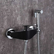 Гигиенический душ со смесителем Frap H57 F2057 Черный матовый Хром-3