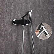 Гигиенический душ со смесителем Frap H57 F2057 Черный матовый Хром-4