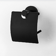 Держатель туалетной бумаги Frap F302 F30203 с крышкой Черный матовый-2