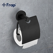 Держатель туалетной бумаги Frap F302 F30203 с крышкой Черный матовый-4