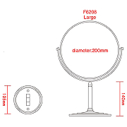 Косметическое зеркало Frap F6208 с увеличением Хром-9