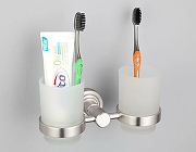 Стакан для зубных щеток Frap F37 F3708 двойной Сатин-2