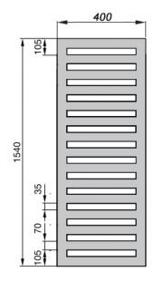 Водяной полотенцесушитель Zehnder Metropolitan Bar MEP-150-040 Нержавеющая сталь-1
