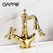 Смеситель для раковины Gappo G89-6 G1389-6 Золото-2