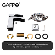 Смеситель для раковины Gappo G07 G1007-20 Хром-9