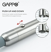 Смеситель для кухни Gappo G4398-55 Нержавеющая сталь Серый-7