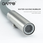Смеситель для кухни Gappo G4398-55 Нержавеющая сталь Серый-8