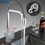 Смеситель для кухни Gappo G4398-4 Хром Серый-12