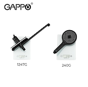 Смеситель для ванны Gappo G03-6 G2203-6 универсальный Черный матовый Хром-4