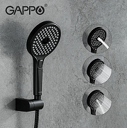 Смеситель для ванны Gappo G03-6 G2203-6 универсальный Черный матовый Хром-9
