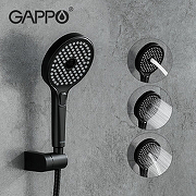 Смеситель для ванны Gappo G03-6 G3203-6 Черный матовый Хром-5