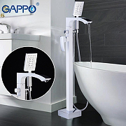 Смеситель для ванны Gappo G07 G3007-8 Белый Хром-10