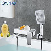 Смеситель для ванны Gappo G07 G3207-8 Белый Хром-7