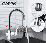 Смеситель для кухни Gappo G03-8 G4303-8 Белый Хром-12