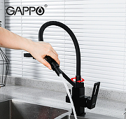Смеситель для кухни Gappo G17-6 G4317-6 Черный матовый-5