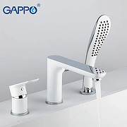 Смеситель на борт ванны Gappo G48 G1148 Белый Хром-3