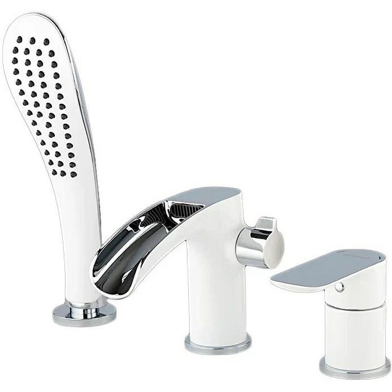 Смеситель на борт ванны Gappo G48 G1148-8 Белый Хром смеситель для ванны gappo g48 g2248 универсальный белый хром