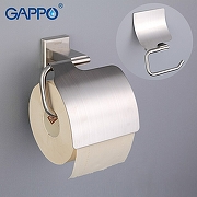 Держатель туалетной бумаги Gappo G17 G1703 с крышкой Сатин-5