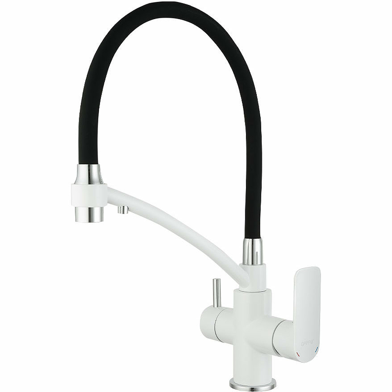 Смеситель для кухни Gappo G48 G4348 Белый Черный смеситель для кухни gappo с картриджем гибкий излив подкл к фильтр белый g4348