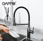 Смеситель для кухни Gappo G4398-51 Графит Черный-4