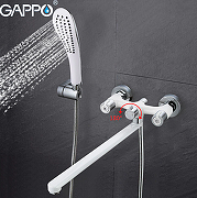 Смеситель для ванны Gappo G49 G2249 универсальный Белый Хром-3