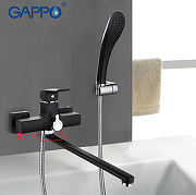 Смеситель для ванны Gappo G50 G2250 универсальный Черный матовый-1