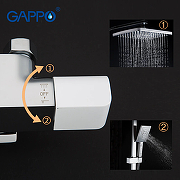 Душевая система Gappo G07 G2407-50 с термостатом Белая Хром-10