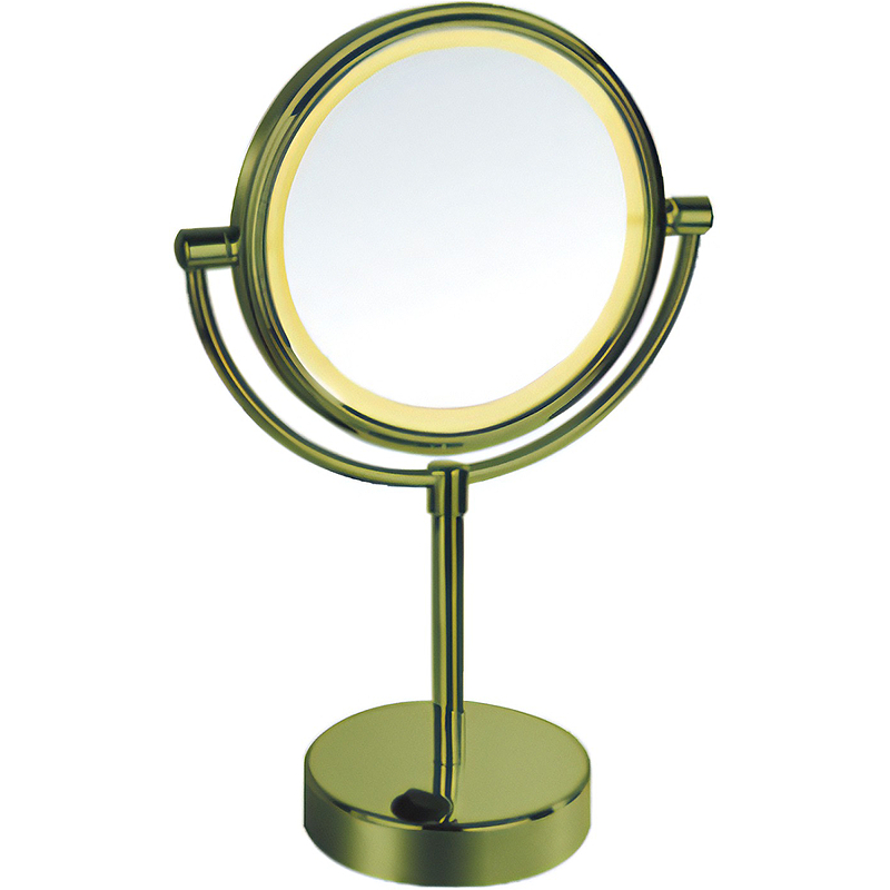 зеркало косметическое jardin d ete кольца сатурна 6 4 см Косметическое зеркало Gappo G6203-4 с увеличением с подсветкой Бронза