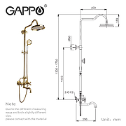 Душевая система Gappo G89-6 G2489-6 Золото-16