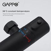 Душевая система Gappo G90 G2490-6 с термостатом Черная матовая-9