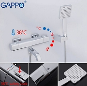 Смеситель для ванны Gappo G3291 с термостатом Хром-2