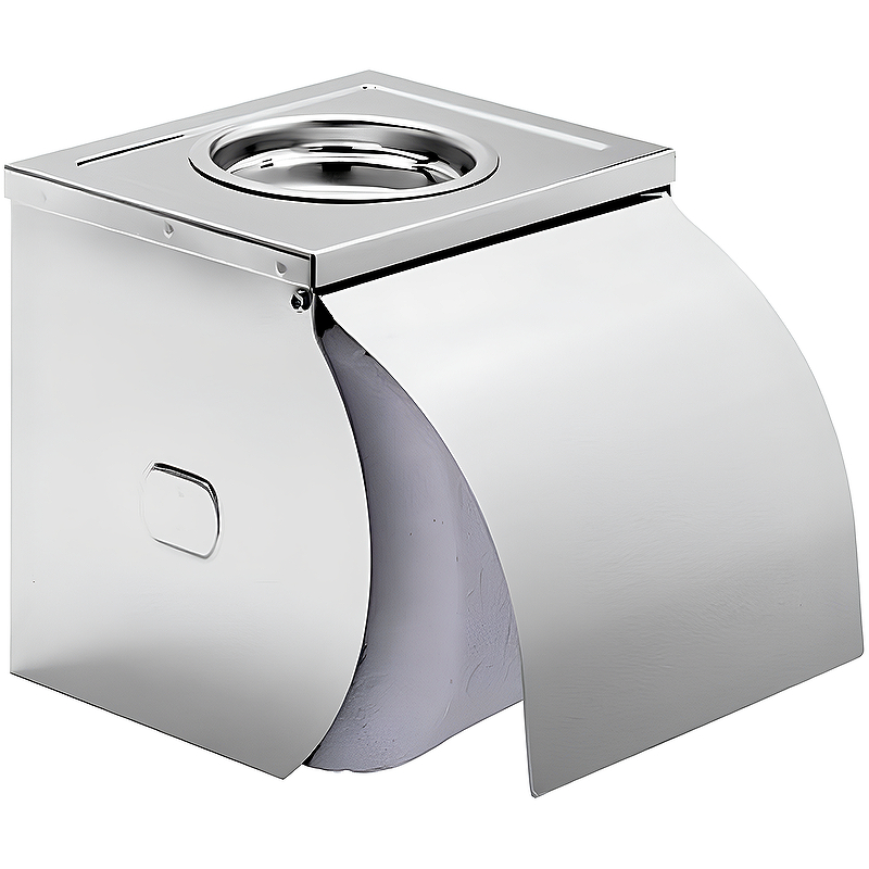 Держатель туалетной бумаги Haiba HB502 с крышкой Хром держатель для туалетной бумаги fora drop с крышкой нержавеющая сталь хром for dp015 6734