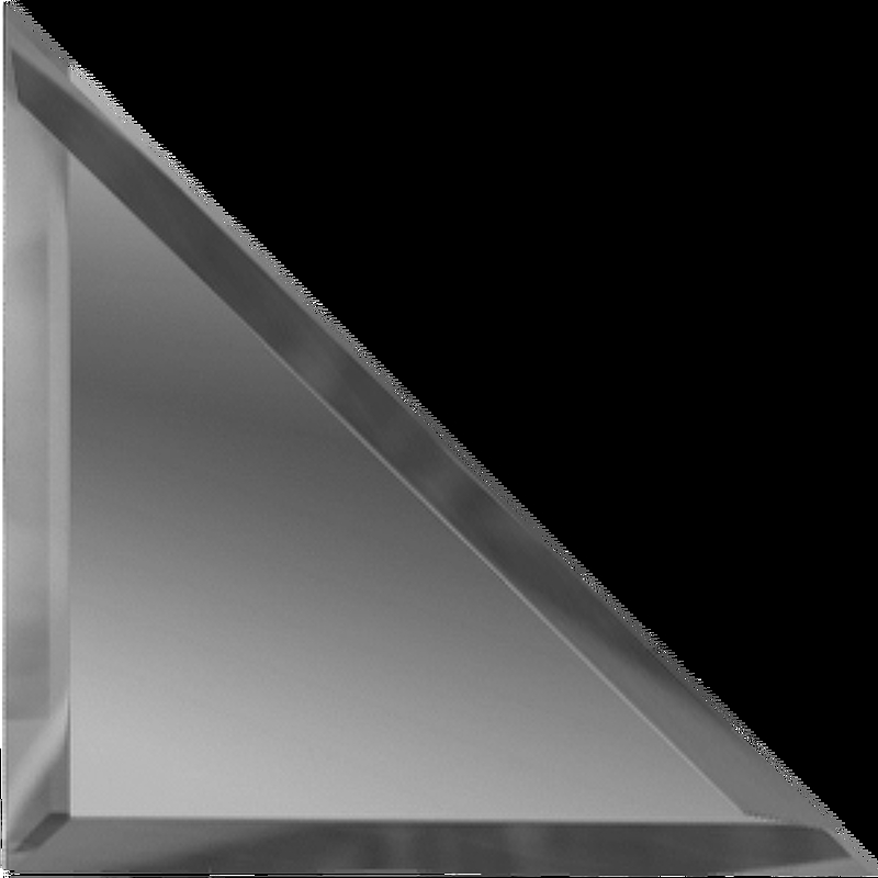 цена Зеркальная плитка ДСТ Графит треугольная с фацетом 10мм ТЗГ1-01 18х18 см