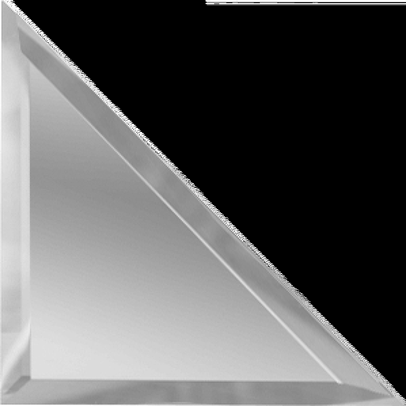 цена Зеркальная плитка ДСТ Серебро треугольная с фацетом 10мм ТЗС1-01 18х18 см