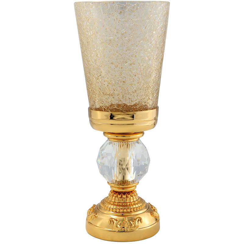 Стакан для зубных щеток Migliore Cristalia 16821 Золото с кристаллом Swarovski стакан для зубных щеток с мыльницей migliore amerida 16591 хром с кристаллами swarovski