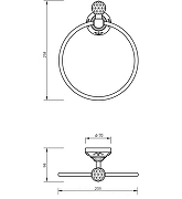 Кольцо для полотенец Migliore Cristalia 16837 Золото с кристаллом Swarovski-1
