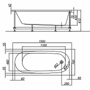 Акриловая ванна Kolpa San Tamia 150x70 531210 без гидромассажа-2