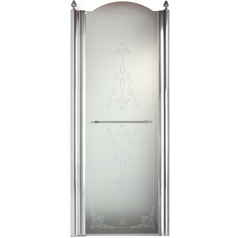 Душевая дверь Migliore Diadema 80 L 22718 профиль Хром стекло прозрачное с декором 22718