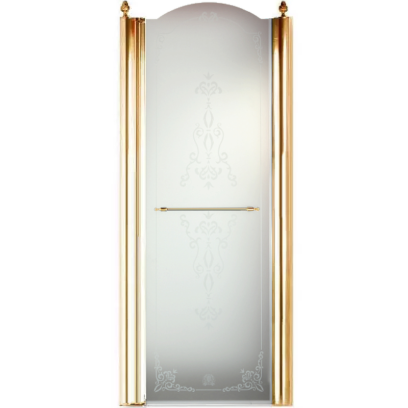 Душевая дверь Migliore Diadema 80 L 22717 профиль Золото стекло прозрачное с декором 22717
