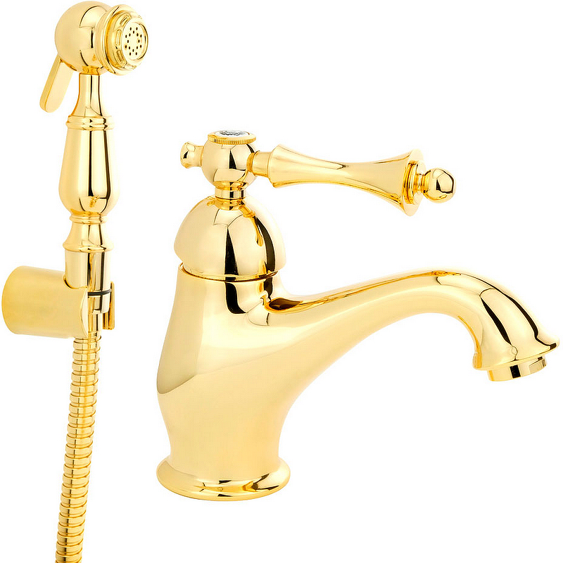 Смеситель для раковины Migliore Bomond 26887 с гигиеническим душем Золото смеситель для ванны с душем migliore revival 19511 золото