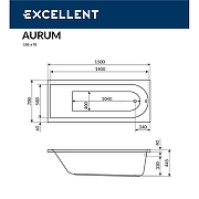 Акриловая ванна Excellent Aurum 150x70 WAEX.AUR15.AERO.CR с аэромассажем-3