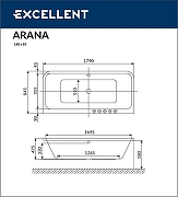 Акриловая ванна Excellent Arana 180x85 WAEX.ARA18.LINE.CR с гидромассажем-6