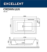 Акриловая ванна Excellent Crown Lux 190x120 WAEX.CRO19.LINE.CR с гидромассажем-6