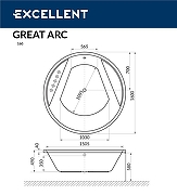 Акриловая ванна Excellent Great Arc 160x160 WAEX.GRE16.RELAX.CR с гидромассажем-7