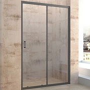 Душевая дверь Veconi Vianno VN-46B 110 VN46B-110-01-C5 профиль Черный матовый стекло прозрачное