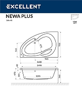 Акриловая ванна Excellent Newa 160x95 L WAEX.NEL16.LINE.CR с гидромассажем-6