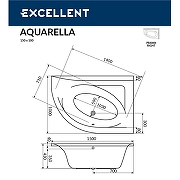 Акриловая ванна Excellent Aquarella 150x100 R WAEX.ARP15.RELAX.CR с гидромассажем-7