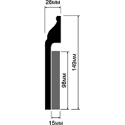Плинтус HIWOOD B150 2000x149x26 мм-1