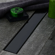 Душевой лоток Veconi Klasik Black 350 V350KB с Черной матовой решеткой / под плитку-1