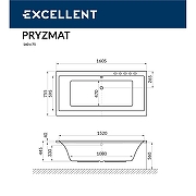 Акриловая ванна Excellent Pryzmat 160x75 WAEX.PRY16.LINE.CR с гидромассажем-6
